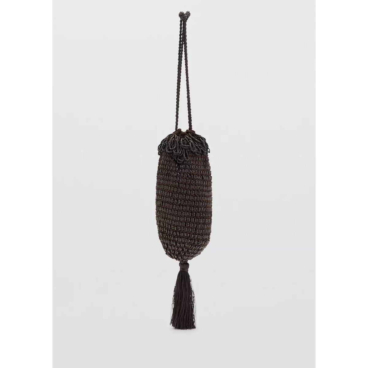Sac à main perles chocolat, MANGO