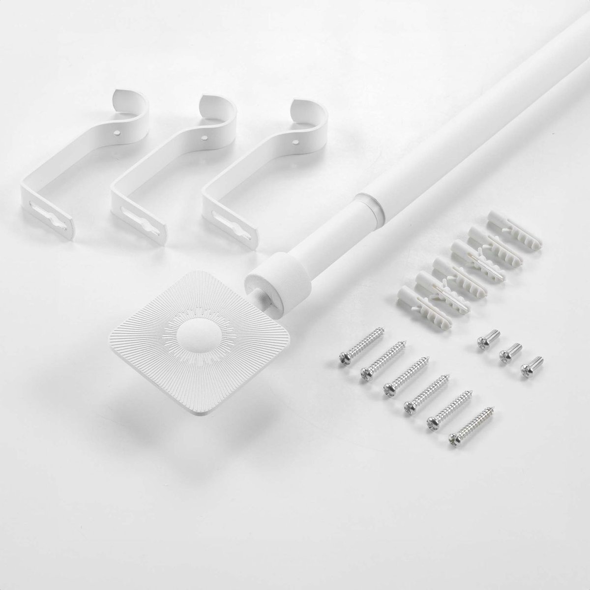 Kit de tringle à rideaux extensible grande longueur SARITA blanc, TOILINUX