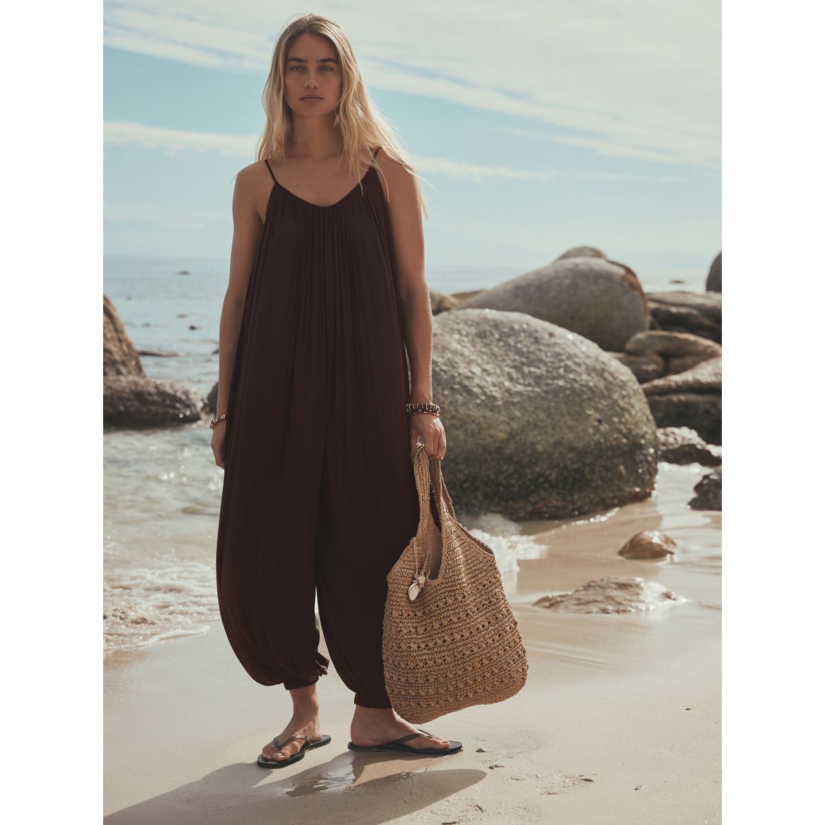 Combi-pantalon à effet bouffant marron chocolat, NEXT