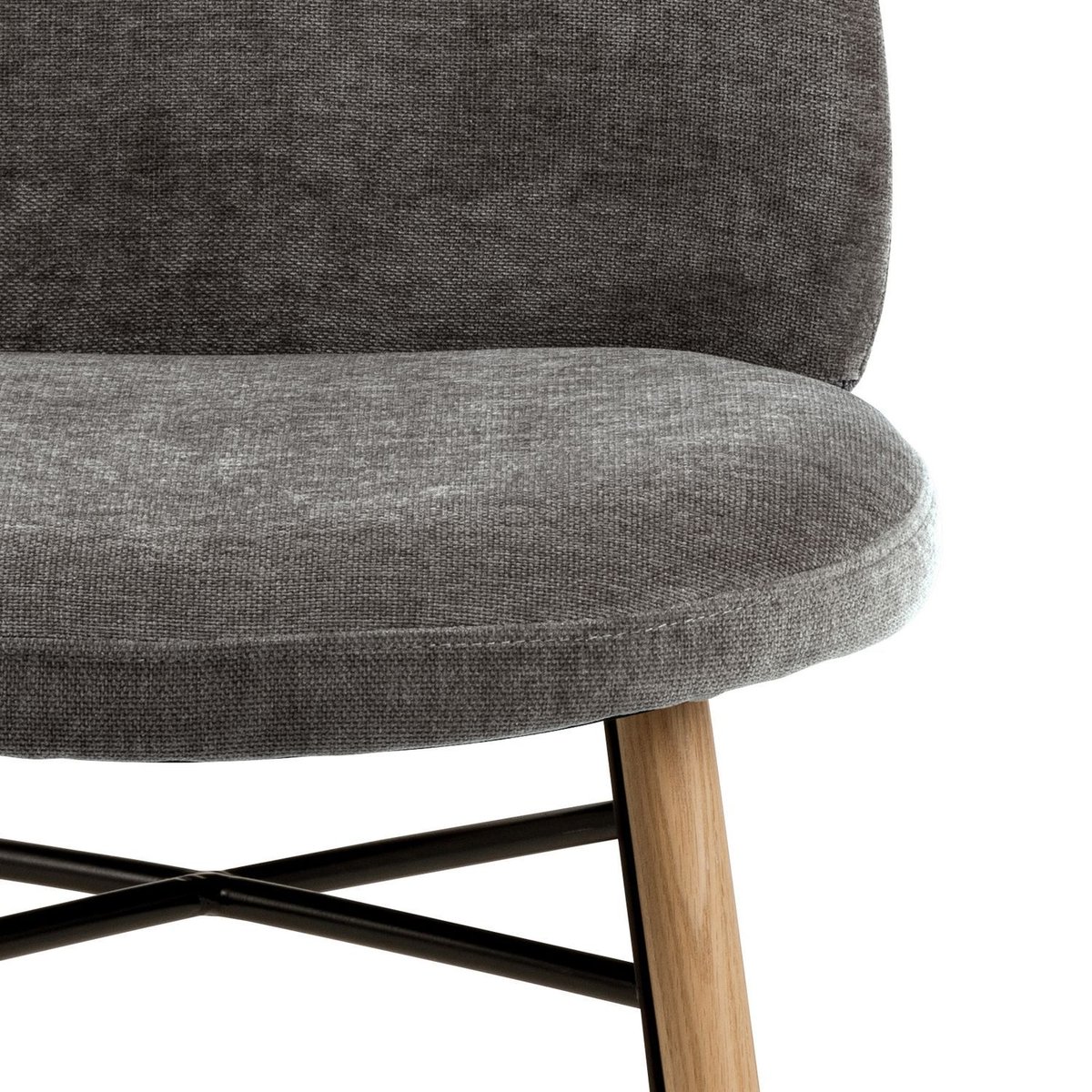Lot de 2 chaises de salle à manger en velours et acier CLARA gris, TOILINUX