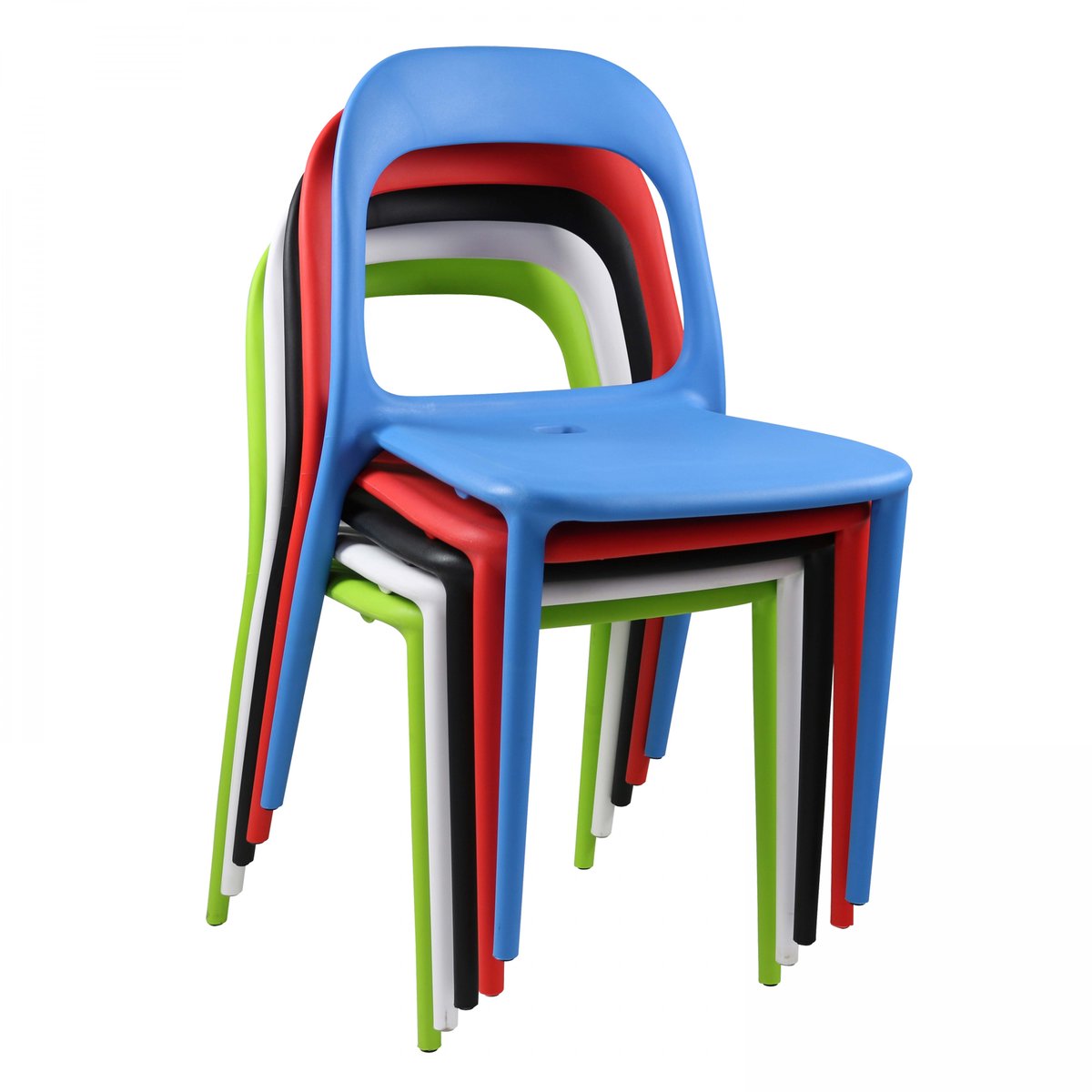 Chaise en plastique de jardin, MILAN rouge, OVIALA