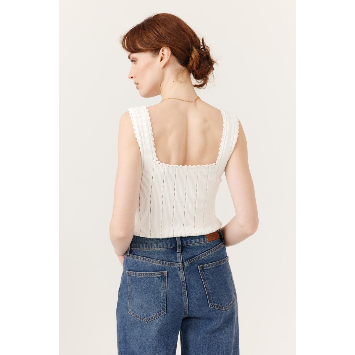 Débardeur en maille ajourée Ephyra white, ARTLOVE