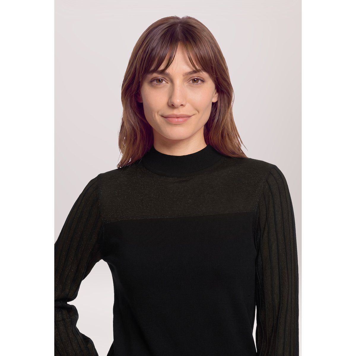 Pull-over en maille à fils de fil textile noir, BETTY & CO