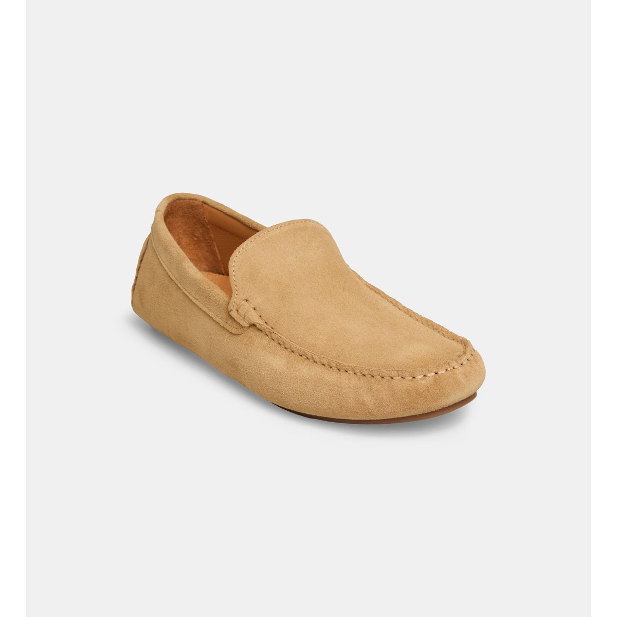 Mocassins isidore en cuir velours beige, COMPTOIR GL