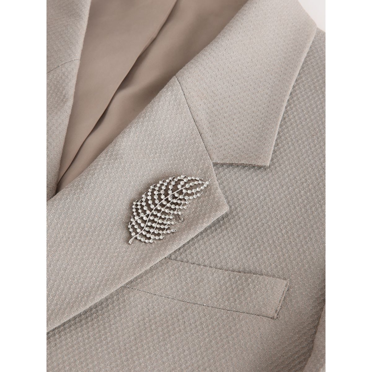 Veste de costume croisée avec broche gris, NEXT