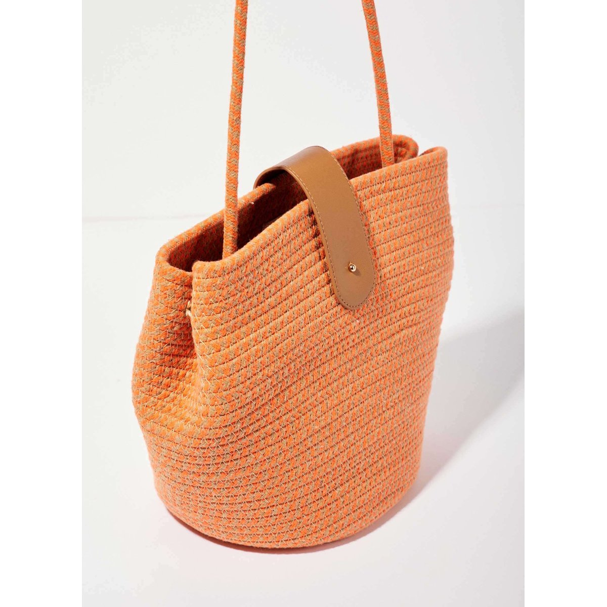 Sac boule esprit panier corde doré AMILA mandarine doré, LA FIANCÉE