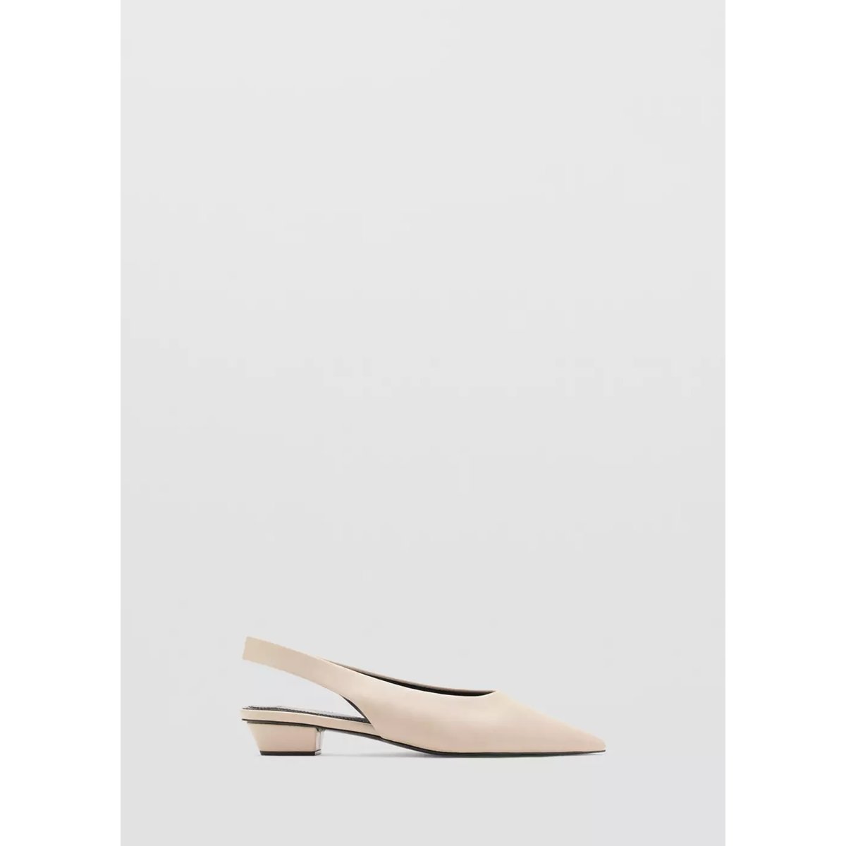 Chaussures pointues talon écru, MANGO