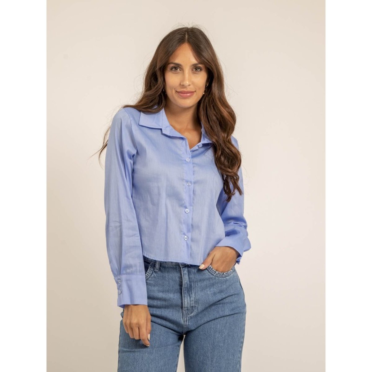 Chemise Courte Ocelia bleu, DONA LISA
