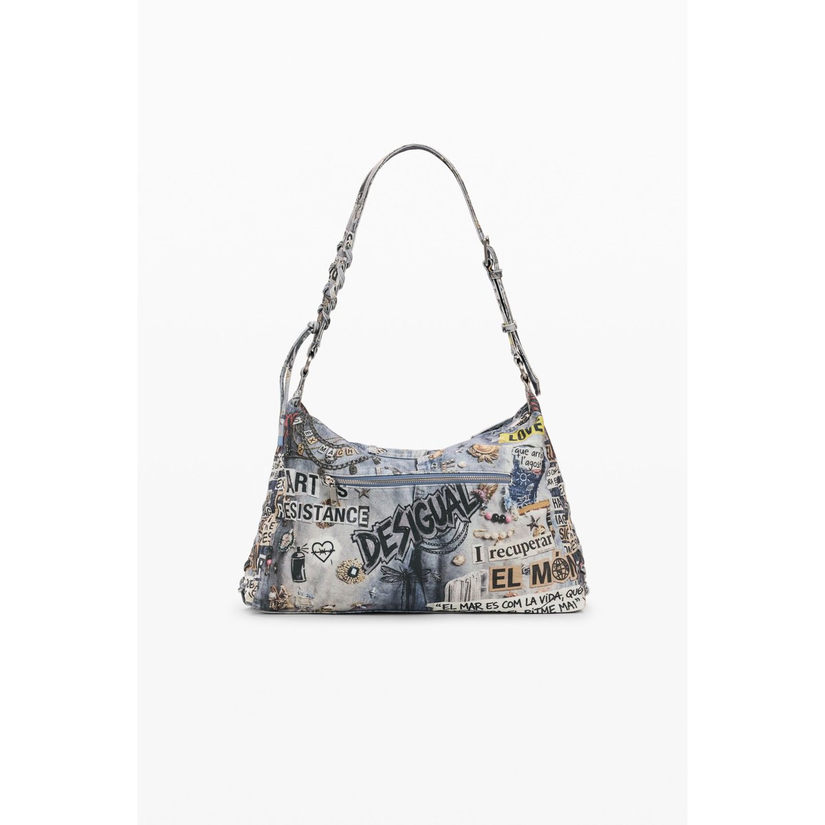 GRAND SAC BRODÉ bleu clair, DESIGUAL