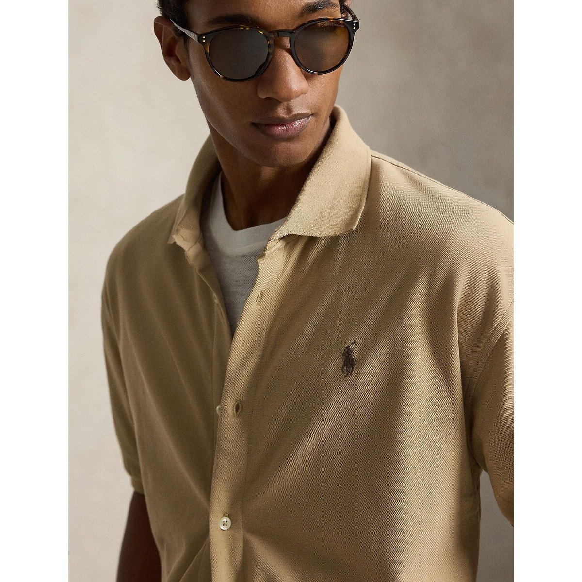 Camicia a maniche corte, Classic Fit beige kaki, POLO RALPH LAUREN