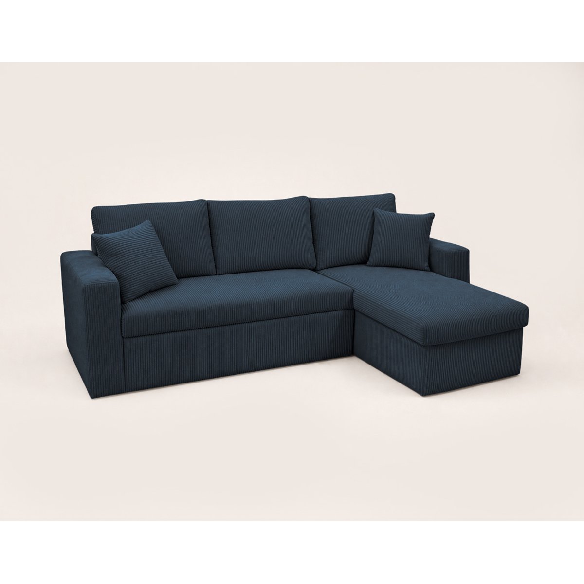 Canapé d'angle convertible 4 places, CYRUS bleu, BEST MOBILIER