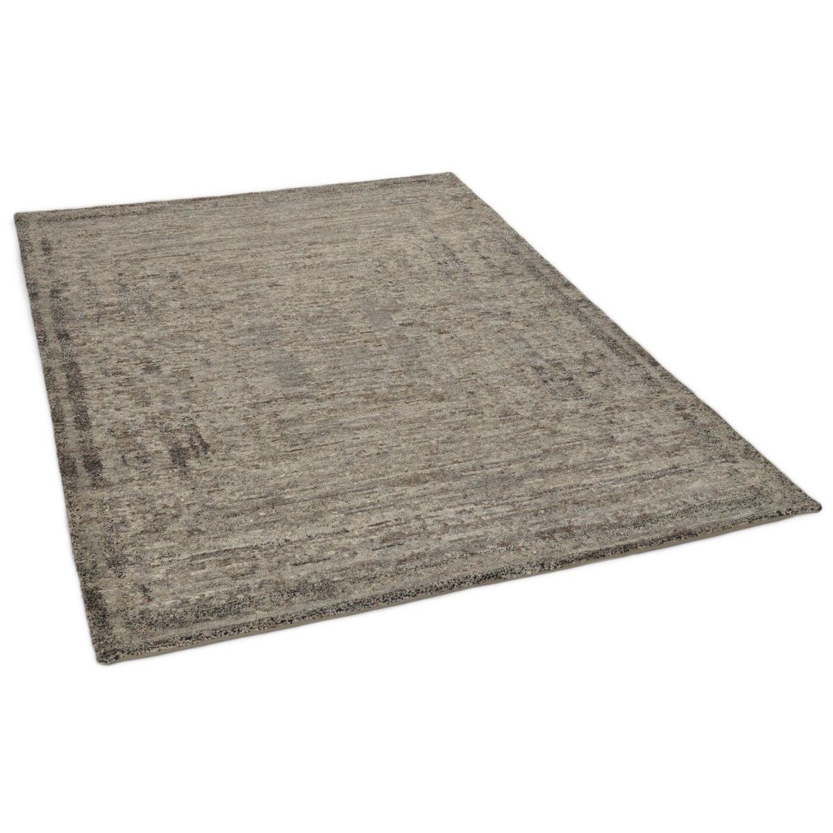 Tapis en laine vierge noué à la main gris, THEKO