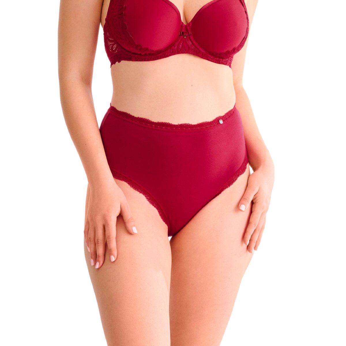 Culotte échancré taille haute EVERYDAY rouge, LISCA