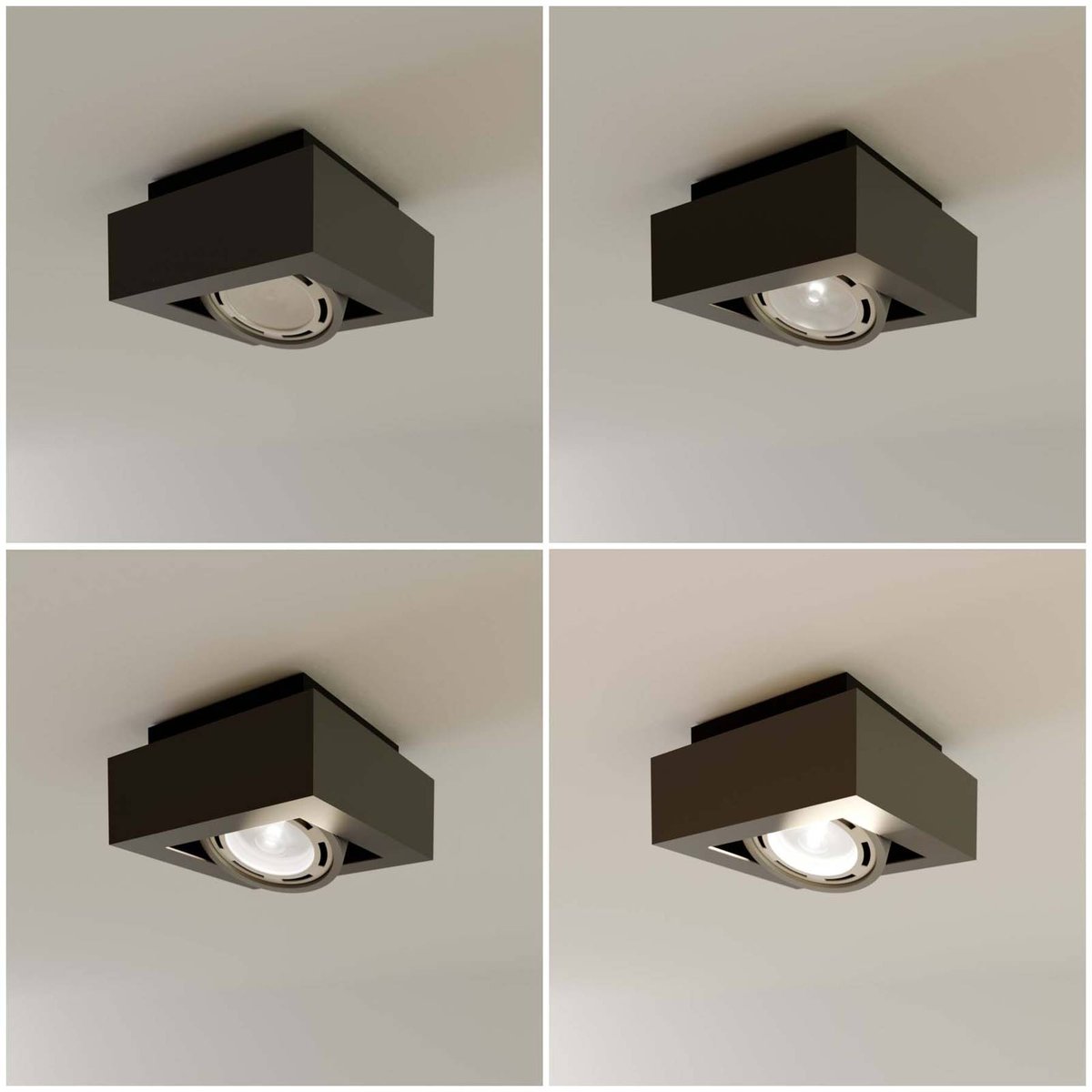 Plafonnier en aluminium moderne, Ronka gris foncé, ARCCHIO