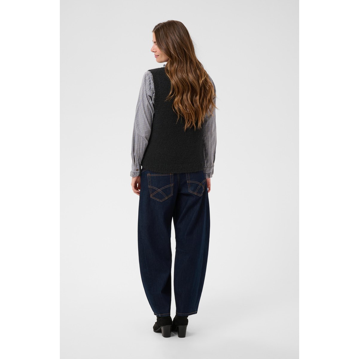 Manteau tricoté noir pitch black, CREAM