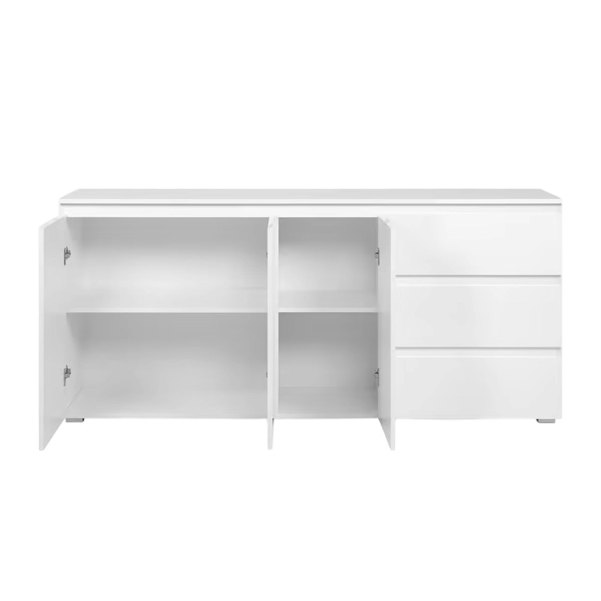 Buffet blanc moderne 3 portes 3 tiroirs ALVA blanc, PIER IMPORT