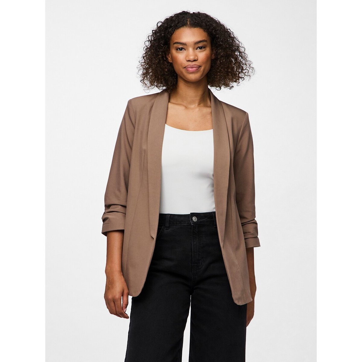Blazer coupe droite marron, PIECES