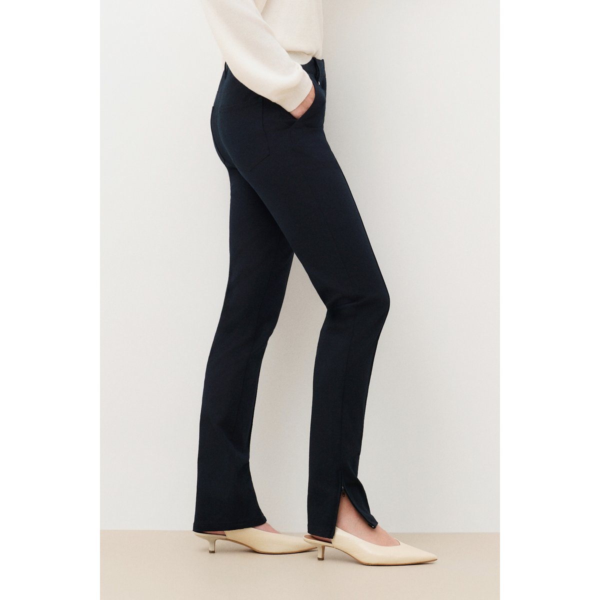 Pantalon slim working girl PWESLEY bleu marine, CAROLL