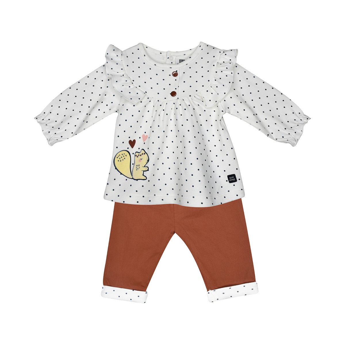 Tunique bebe maille + pantalon fadilla blanc, SUCRE D'ORGE