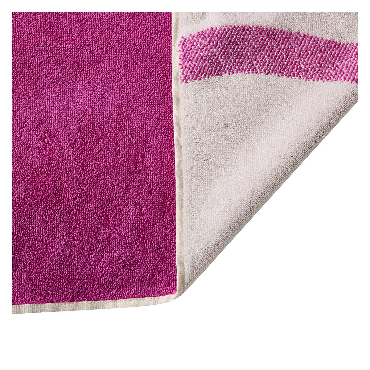Drap de plage en coton - 90 x 180 cm CLARISSE rose, HABITAT