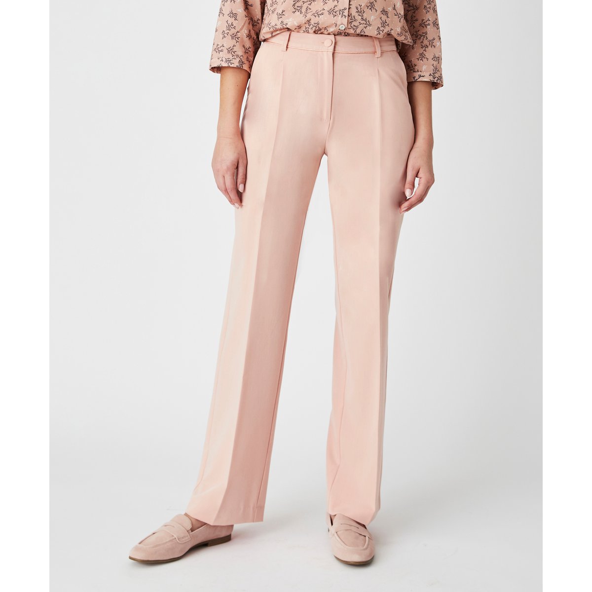 Pantalon ample biais satin rose poudre, DAMART