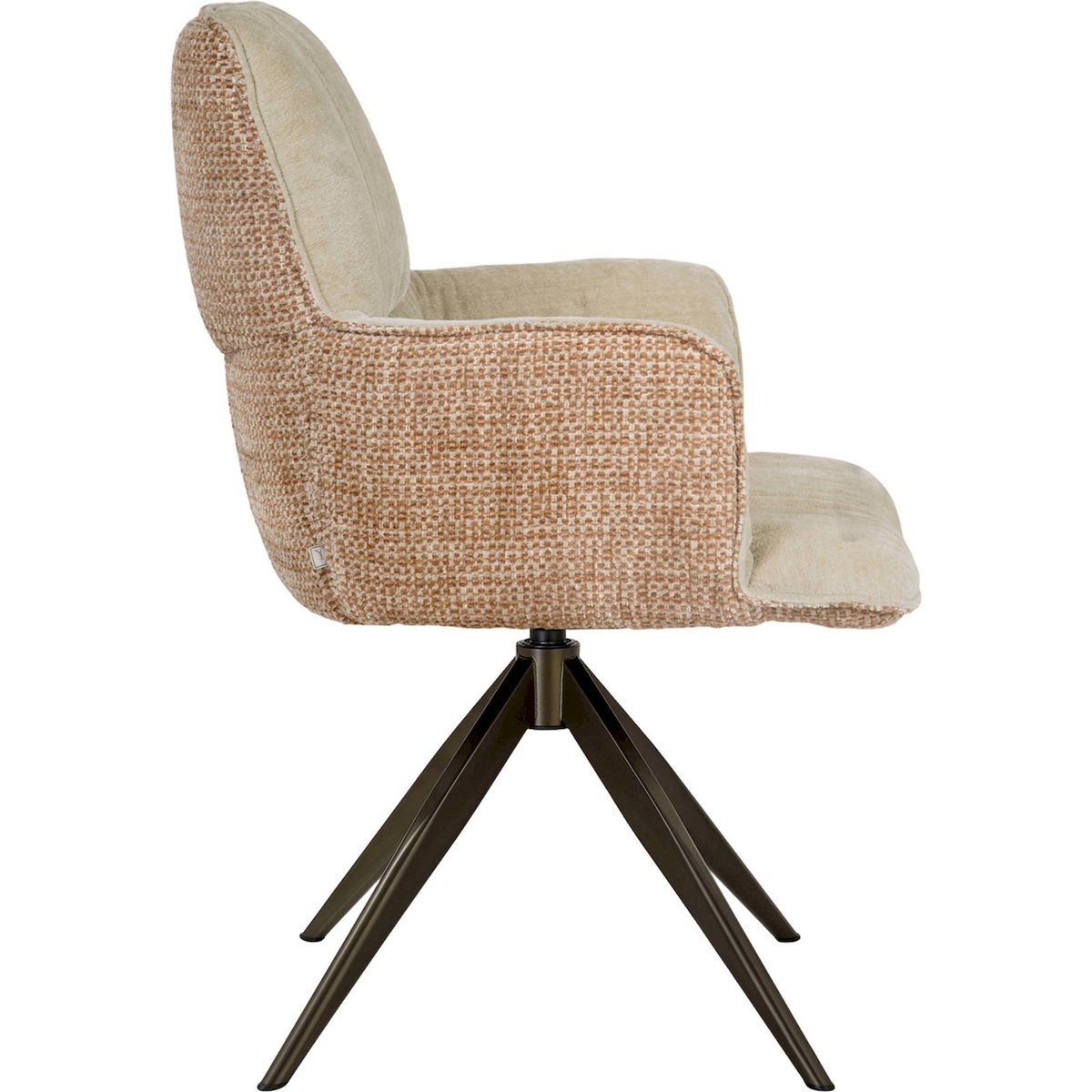 Chaise de salle à manger pivotante ginger jacquard et beige, RECOLLECTION