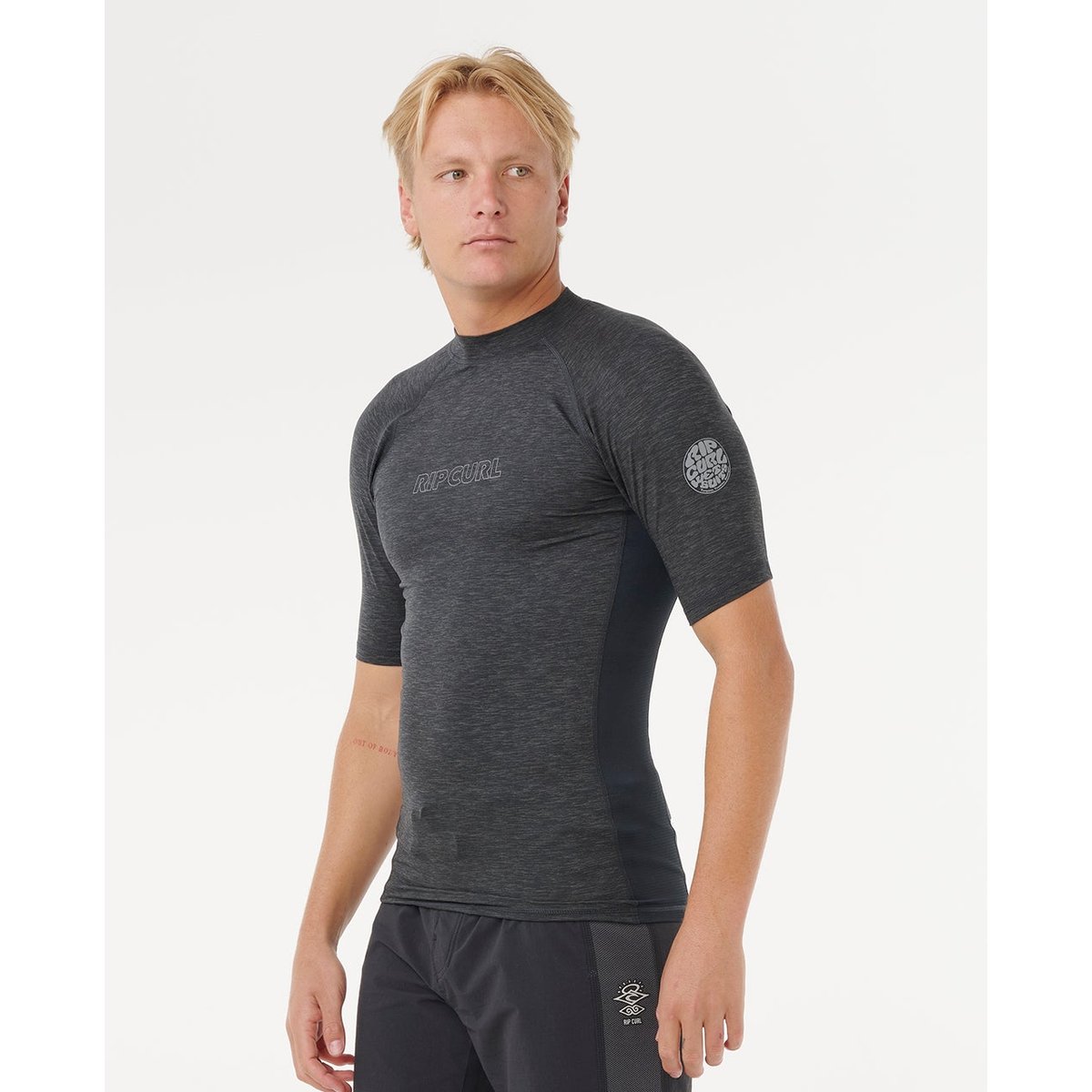 T-shirt anti-UV Dawn Patrol Perf manches courtes noir marbré, RIP CURL