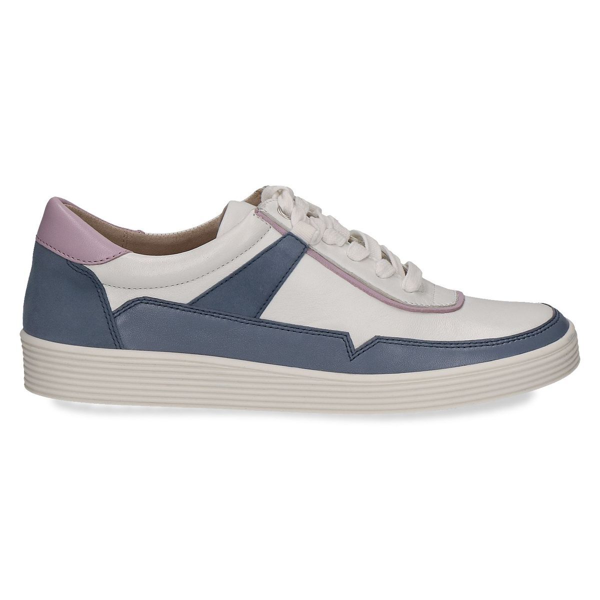 Basket en cuir bleu marine tissé, CAPRICE
