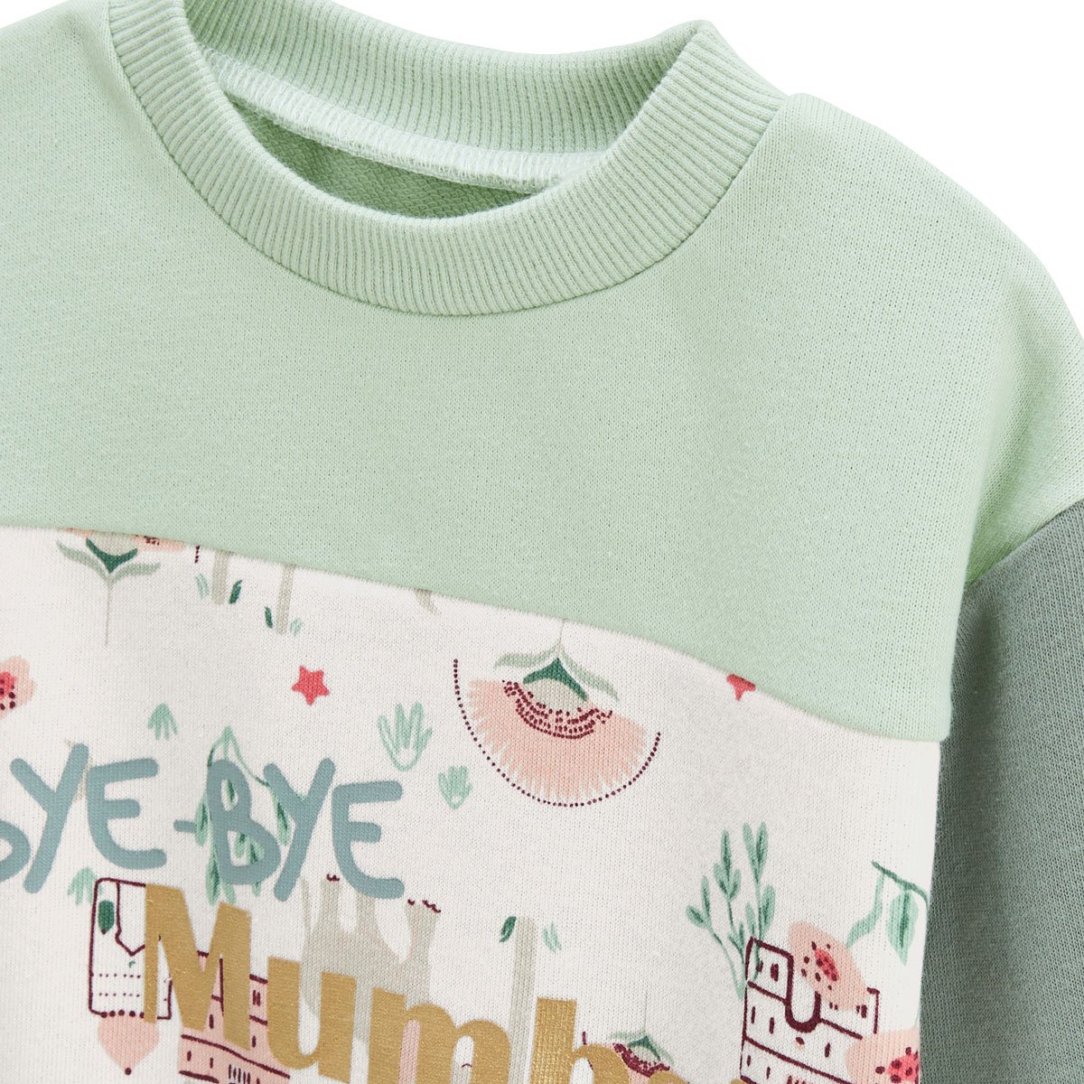 Sweat-shirt enfant Arya vert, PETIT BEGUIN