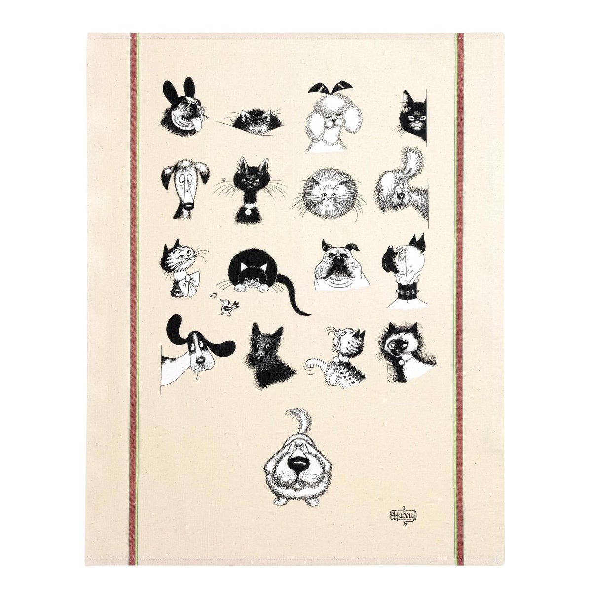 Grand torchon Dubout Multi portraits ecru, WINKLER
