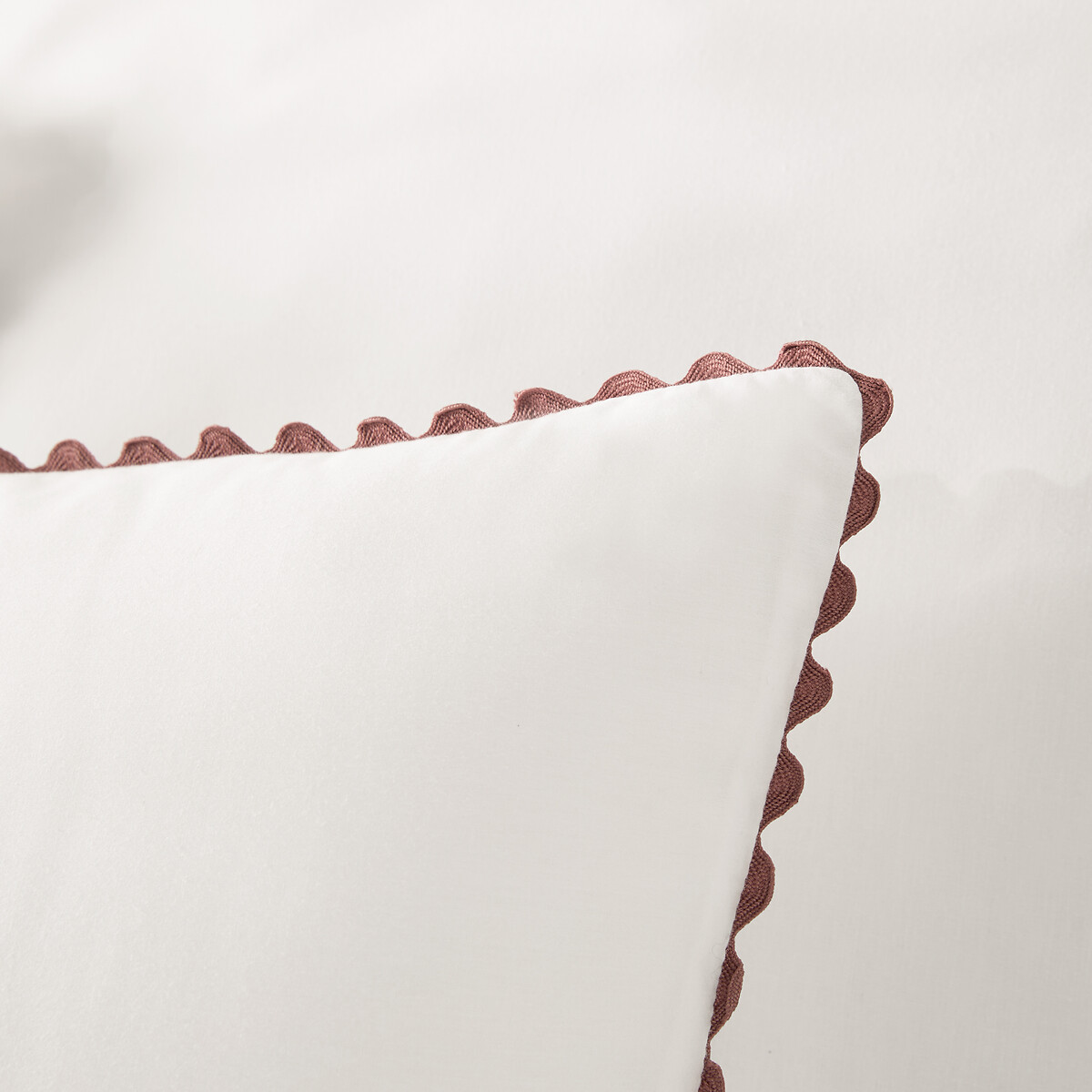 Taie d'oreiller en percale de coton, ELYA blanc/argile, LA REDOUTE INTERIEURS