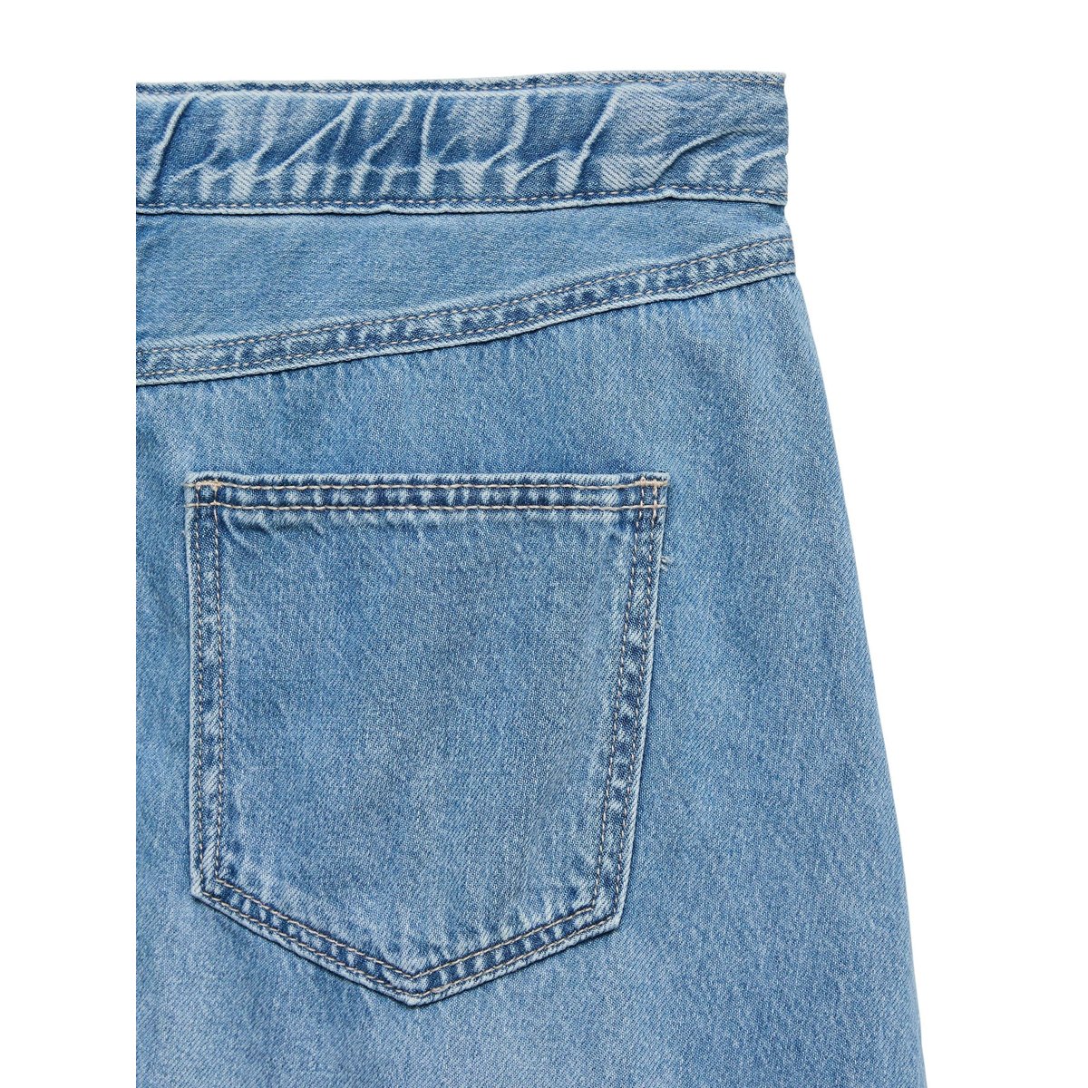 Jupe longue en jean avec ceinture à nouer light blue, VERO MODA