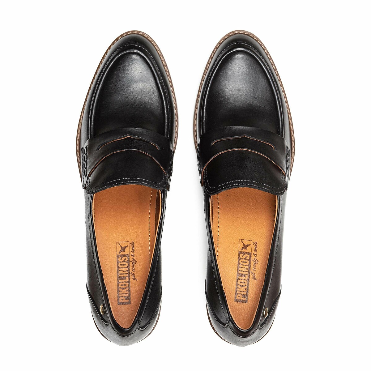 Llanes Leather Heeled Loafers black, PIKOLINOS