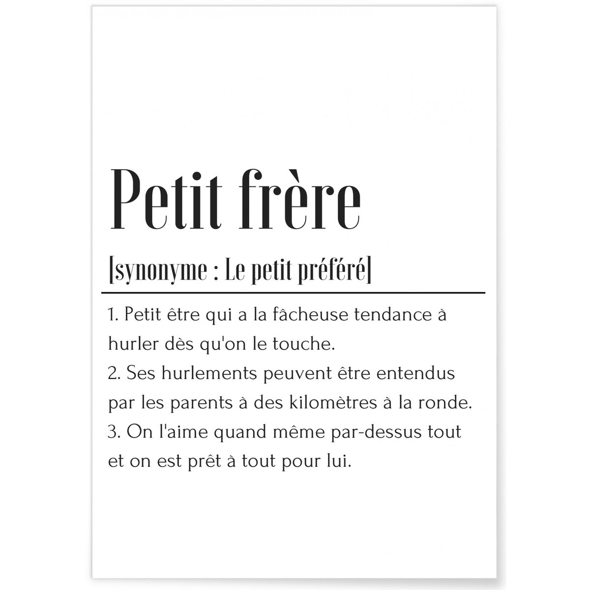 Affiche Définition Petit frère blanc, L'AFFICHERIE