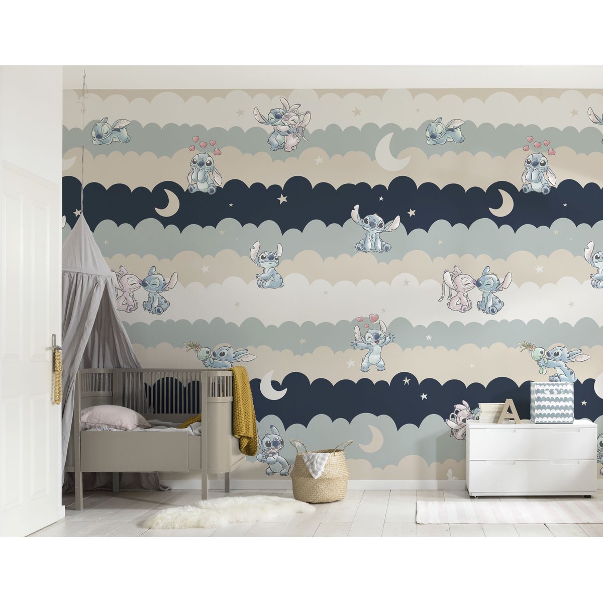 Papier peint  Komar - Disney Lilo and Stitch Cozy Clouds - Rouleau: 212 x 250 cm beige, HEXOA