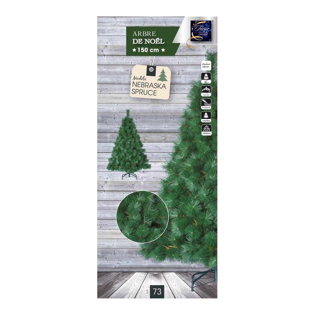 Sapin Nebraska Spruce 150 Cm vert, FEERIC LIGHTS & CHRISTMAS