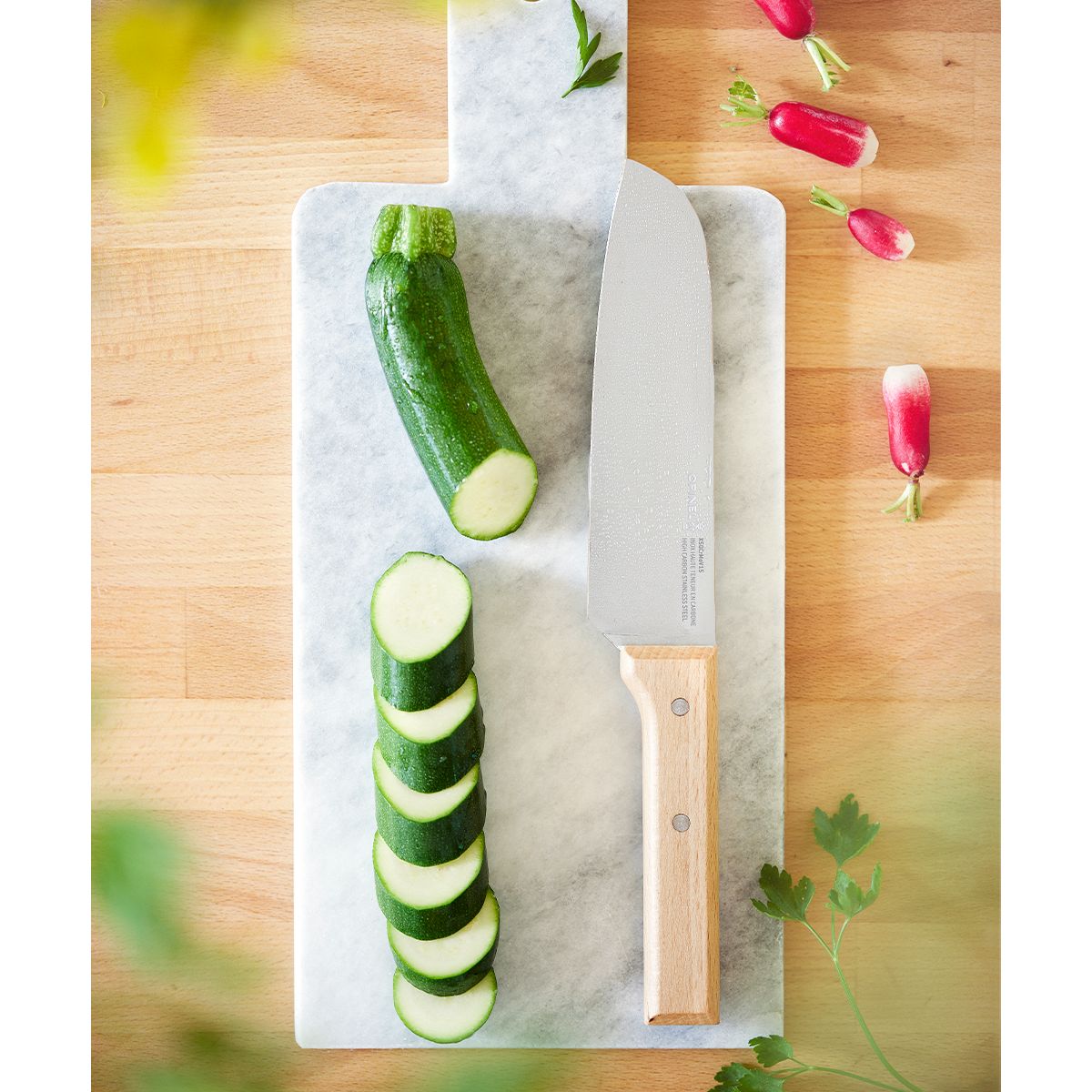 Couteau japonais Santoku Parallèle No119 bois, OPINEL