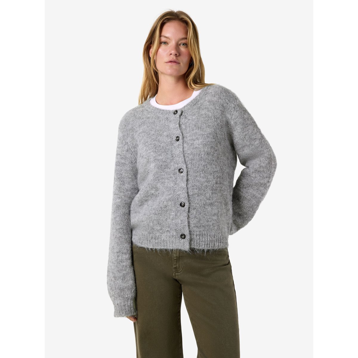 Cardigan En Maille gris - light grey melange1, NOISY MAY