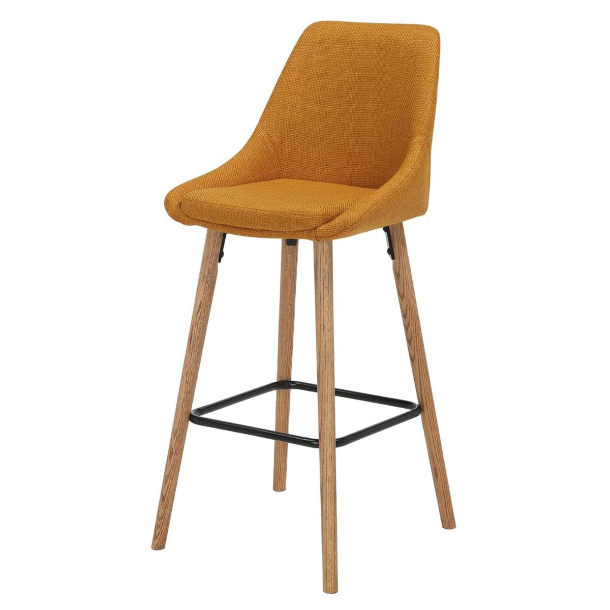 Chaise snack en tissu pied chêne ocre, ZAGO