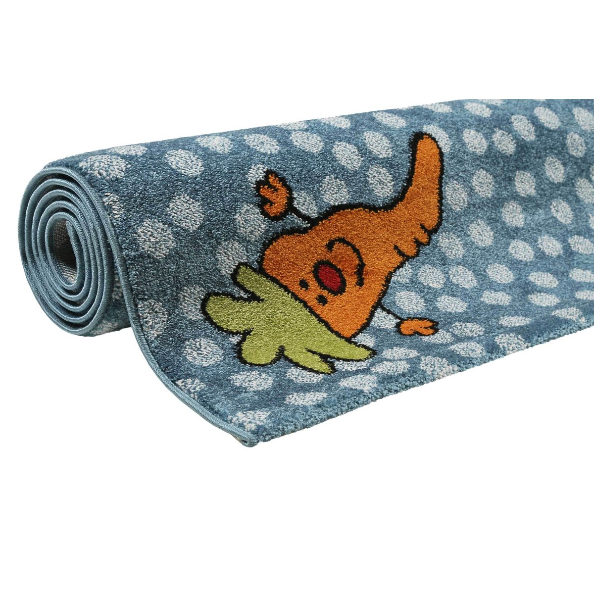 Tapis enfant motif lapin , RAINBOW RABBIT bleu, SIGIKID