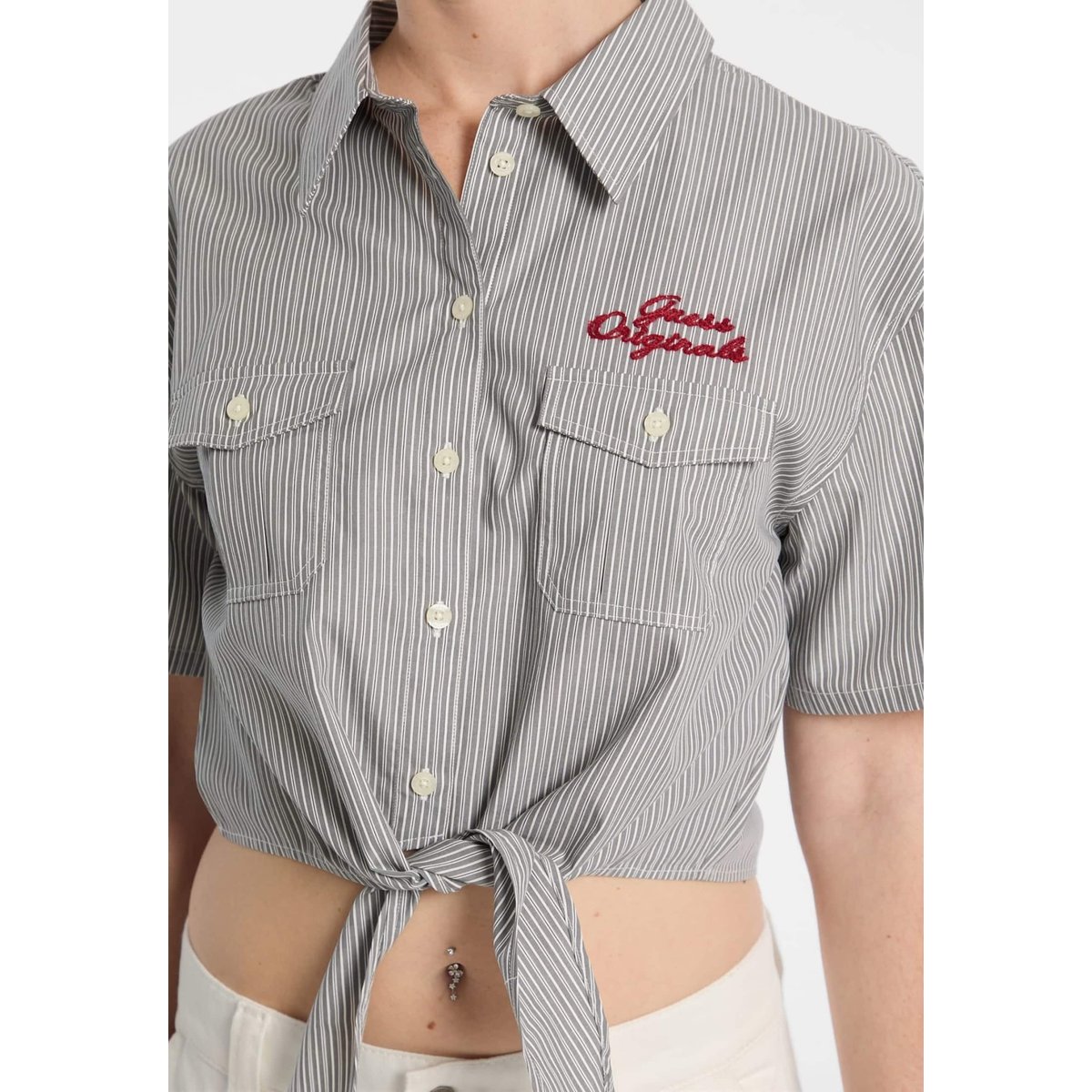 Haut Noué De Travail gris multi, GUESS