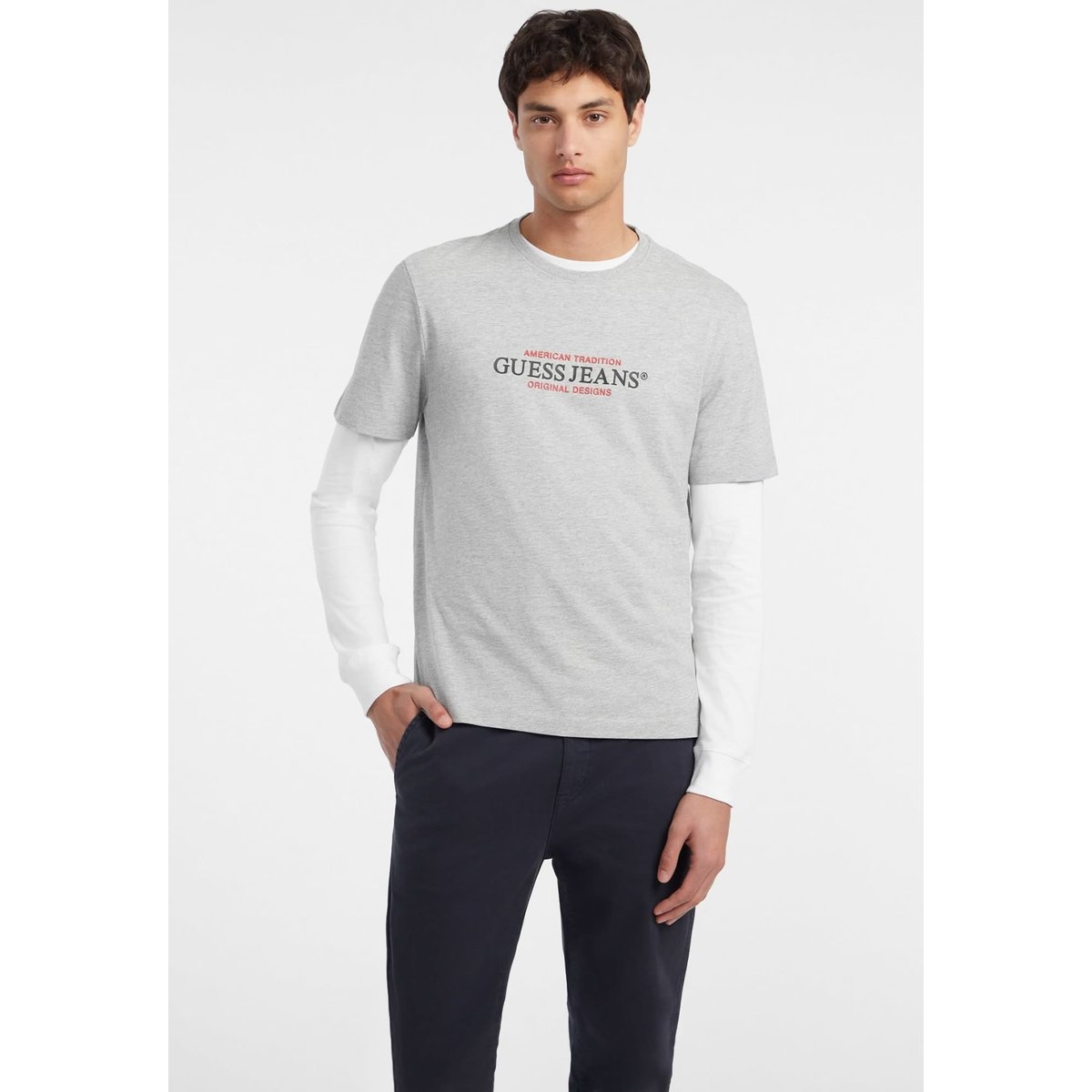 T-Shirt American Tradition gris, GUESS JEANS