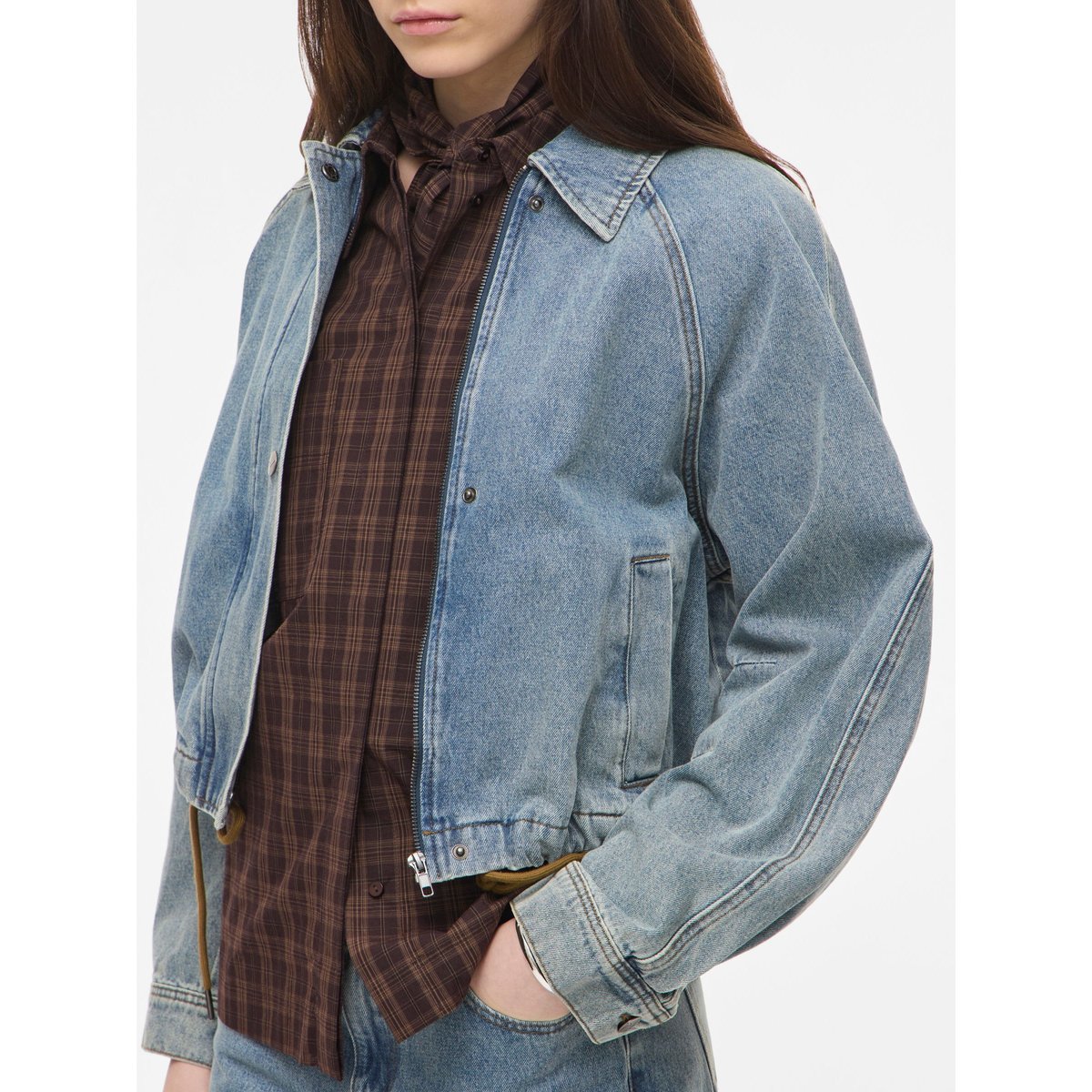Veste Bomber bleu - light blue denim1, ROUGE EDIT