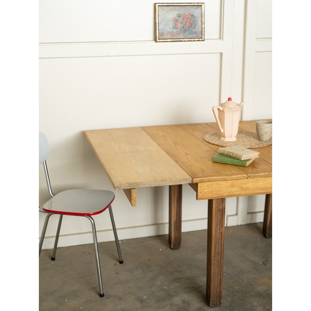 Table à manger de campagne en bois Romy N°1568 - Bon état bois clair, DEBONGOUT