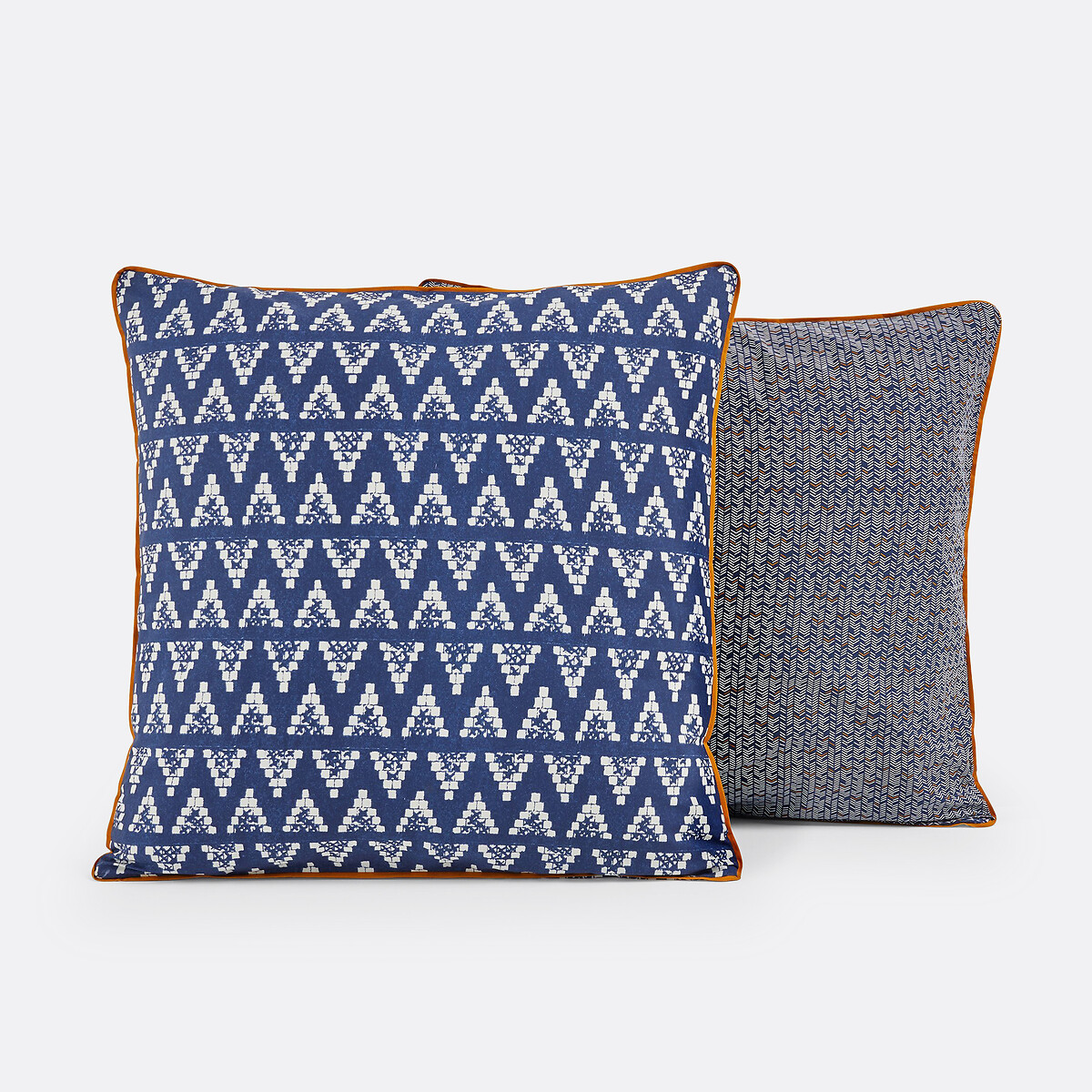Popayan Cotton Pillowcase blue print/grey, LA REDOUTE INTERIEURS