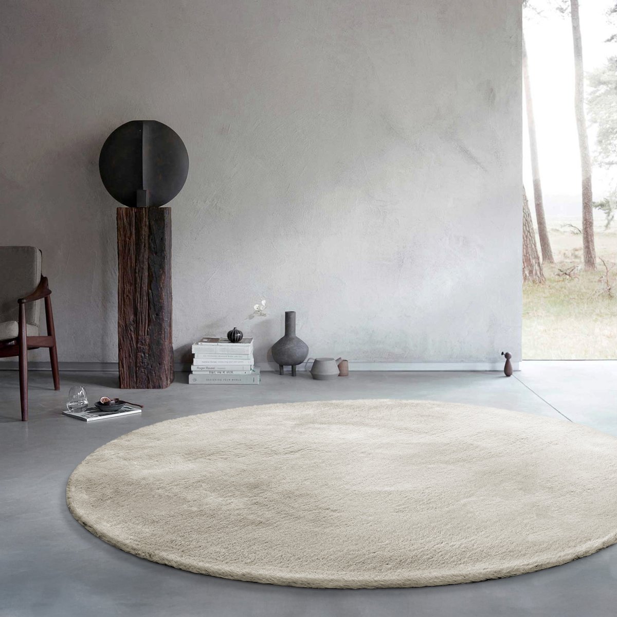 Tapis doux sensation peau de lapin ,  ANNA beige creme, WECON HOME