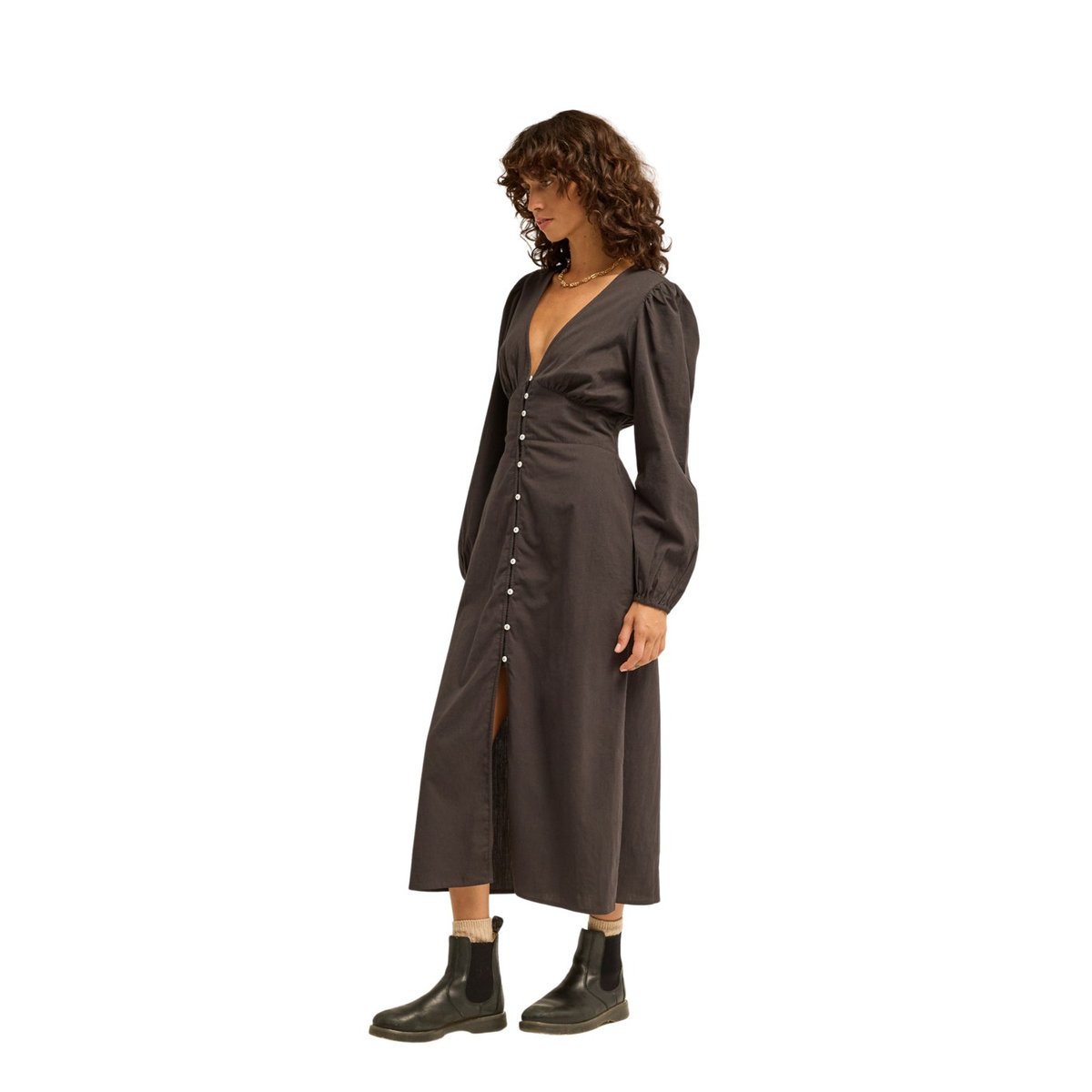 Robe en coton COOL NIGHT noir black sands, BILLABONG