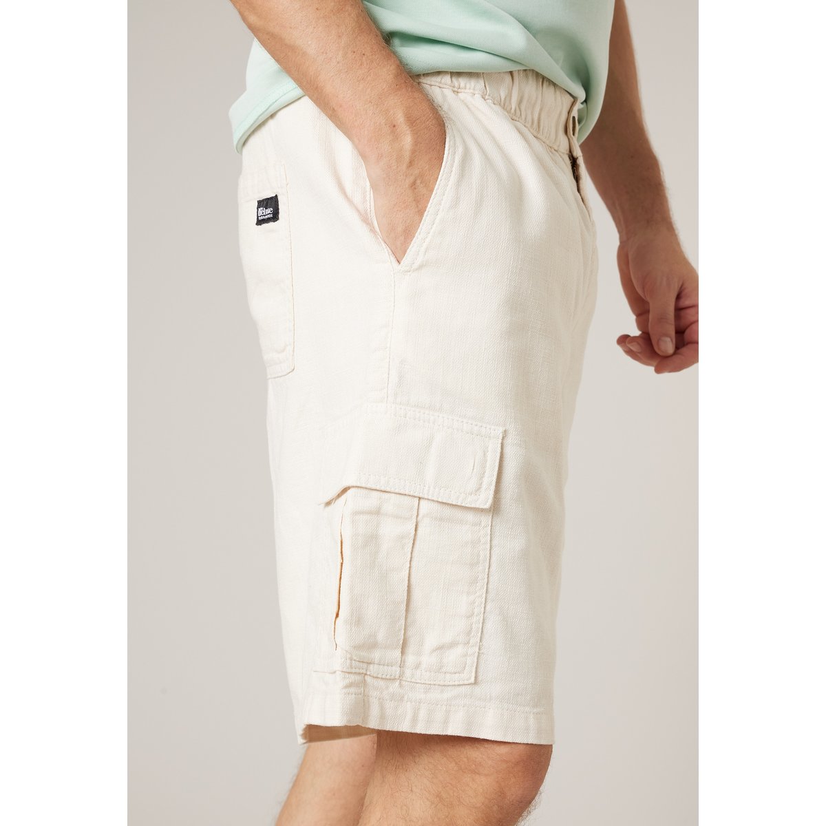 Bermuda relaxed homme en 100% coton HELION cream, DEELUXE