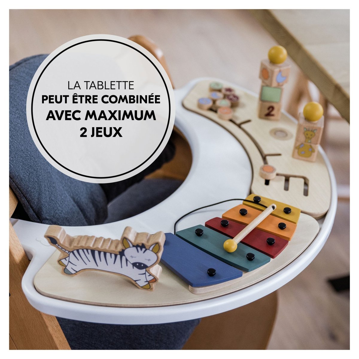 Jeux pour plateau chaise haute Play Music bois clair, HAUCK
