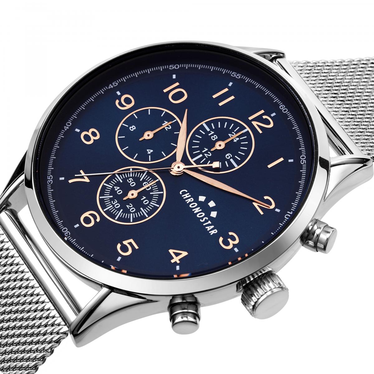 Montre multifonction DANDY bleu, CHRONOSTAR